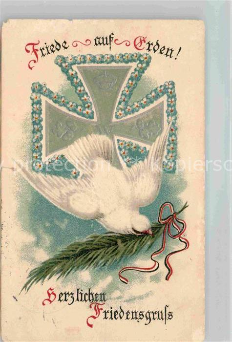 Militaria WK1 Friede auf Erden Friedensgruss