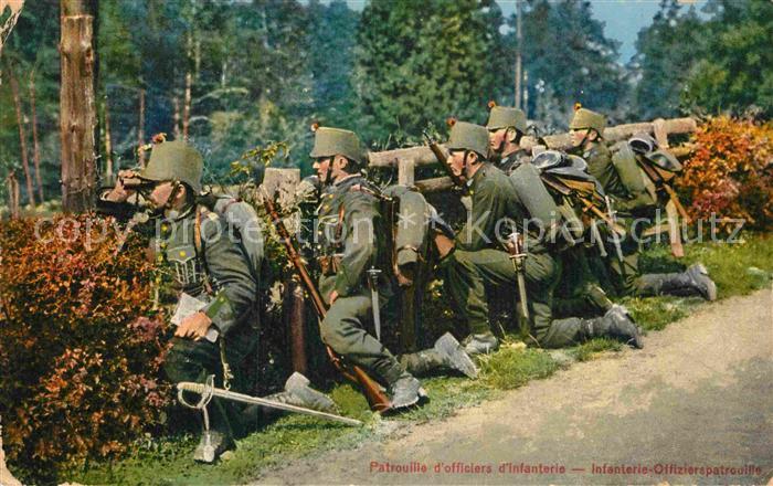 Militaria Schweiz Infanterie Offizierspatrouille WK1