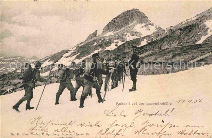 Militaria Schweiz Ankunft bei der Luzendrohuette Militaria WK1