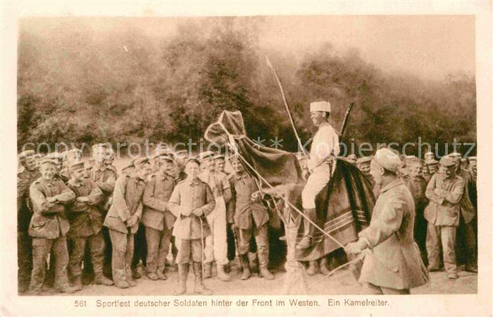 Militaria Soldatenleben Sportfest Kamelreiter WK1