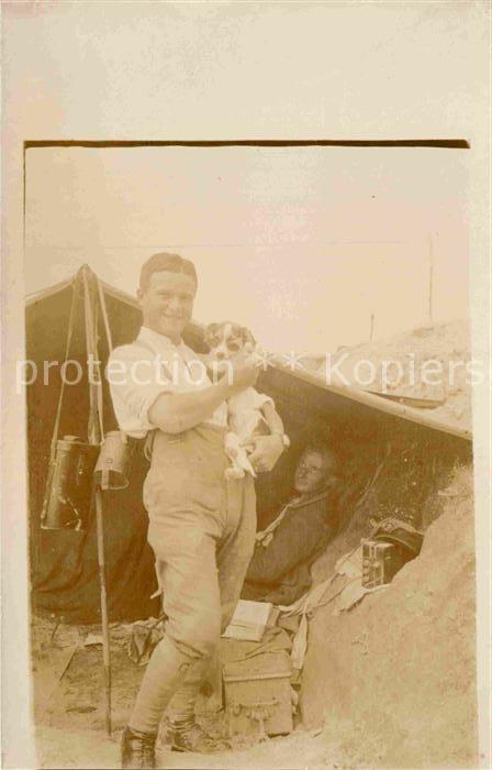 Militaria Soldatenleben Im Unterstand Hund WK1