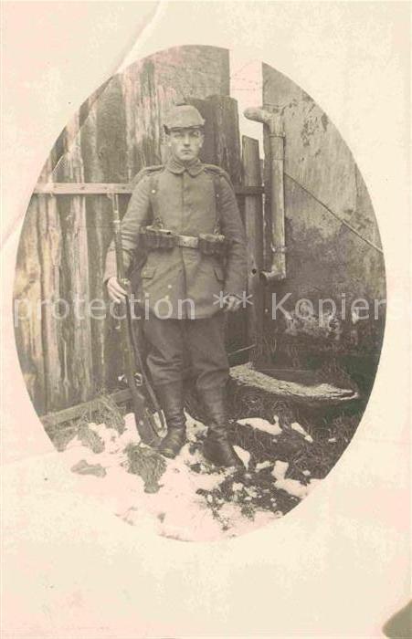 Militaria Telegraphie Telegrafenkoppel WK1 Soldat mit Gewehr