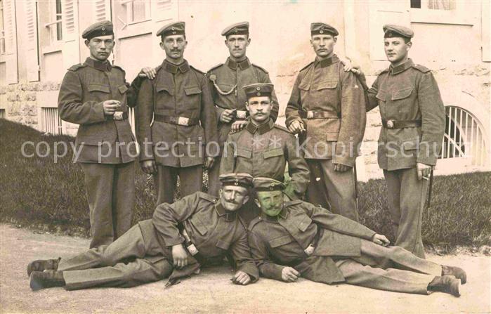 Regiment LIR 122 Landwehr Ulm Gruppenfoto WK1 Achselband Uniform