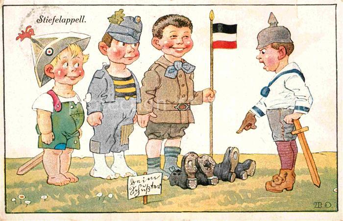 Militaria Humor Stiefelappel Kinder Kuenstlerkarte