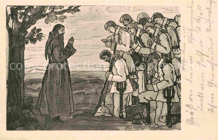 Feldgottesdienst Militaria Religion Temperabild von J.Hengge