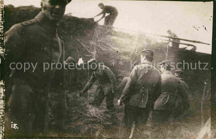 Militaria WK1 Unterstand Soldaten Bauarbeiten