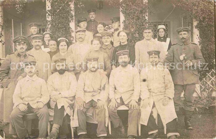 Militaria Lazarett WK1 Gruppenfoto Krankenschwester