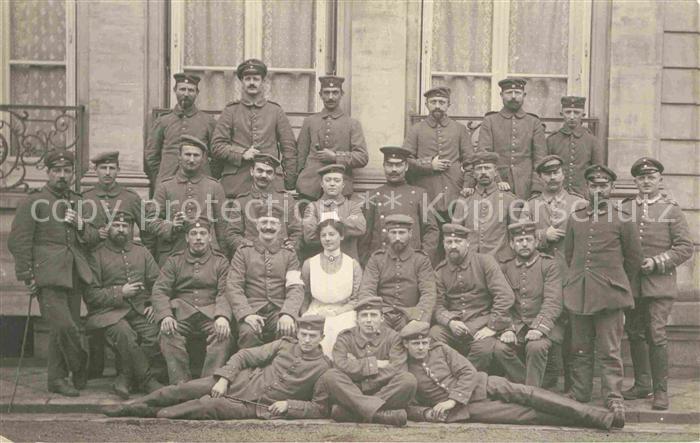 Militaria Lazarett WK1 Gruppenfoto