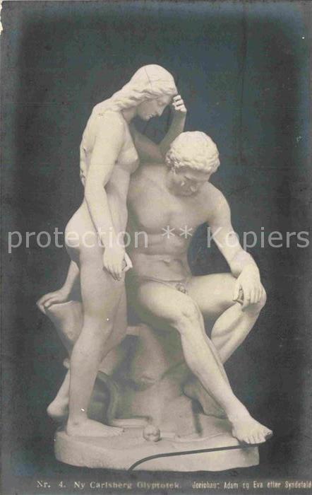 Skulpturen Adam og Eva efter Syndefald Jerichau Ny Carlsberg Glyptotek