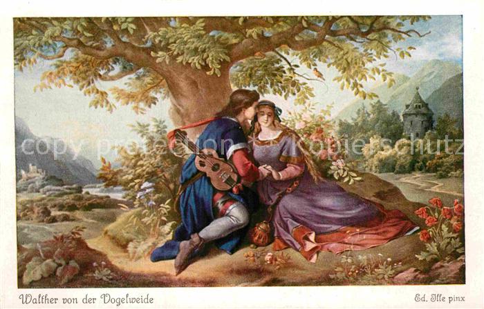 Kuenstlerkarte Ed. Ille Walther von der Vogelweide Nr.