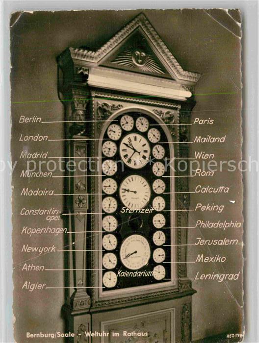 Uhren Weltuhr Rathaus Bernburg Saale