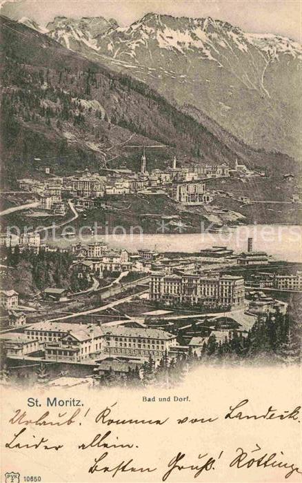 St Moritz Bad GR Panorama Dorf