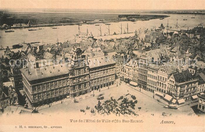 Anvers Antwerpen Fliegeraufnahme Rathaus