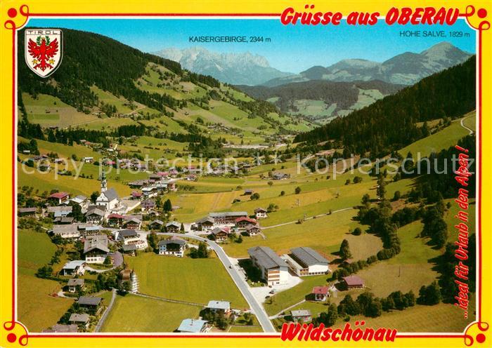 Oberau Wildschoenau Tirol Fliegeraufnahme Kaisergebirge Hohe Salve