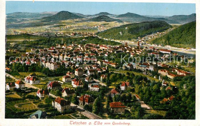 Tetschen-Bodenbach Boehmen Blick vom Quaderberg