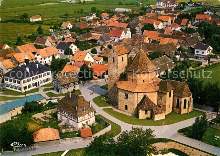 Ottmarsheim Haut-Rhin Fliegeraufnahme Eglise octogonale