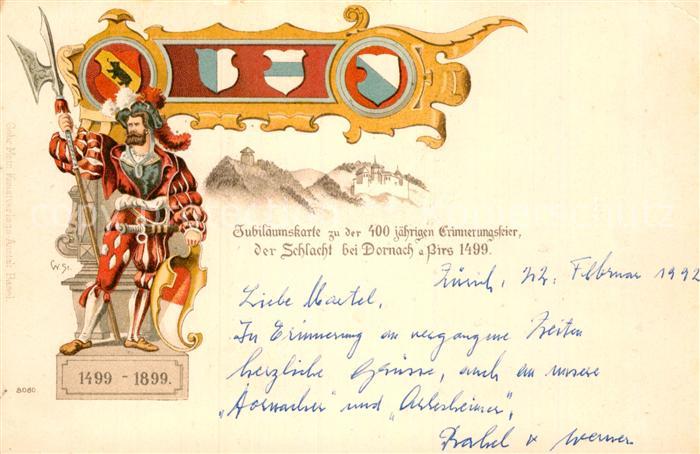 Dornach SO Jubilaeumskarte zu der 400 jaehrigen Erinnerungsfeier der Schlacht be