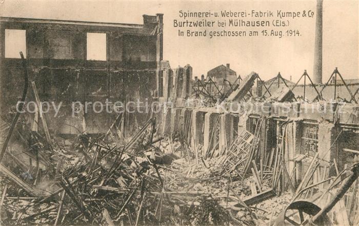 Muelhausen Elsass Spinnerei-Weberei Fabrik Kumpe und Co Burtzweiler