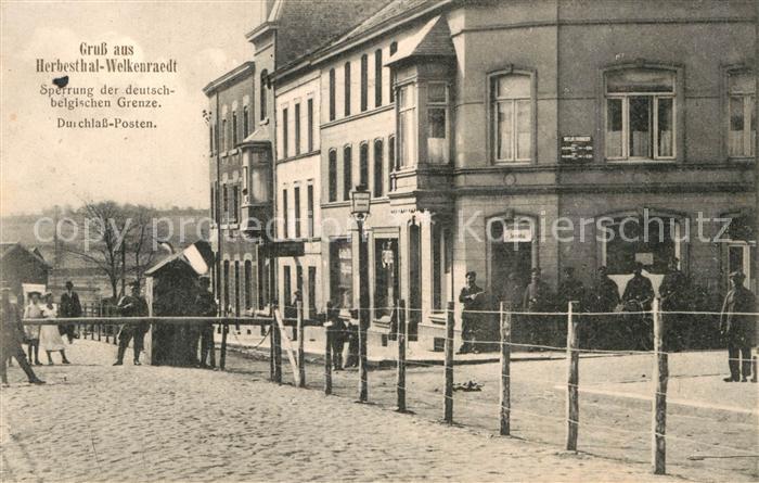 Welkenraedt Herbesthal Sperrung der duetsch-belgischen Grenze Durchlass-Posten