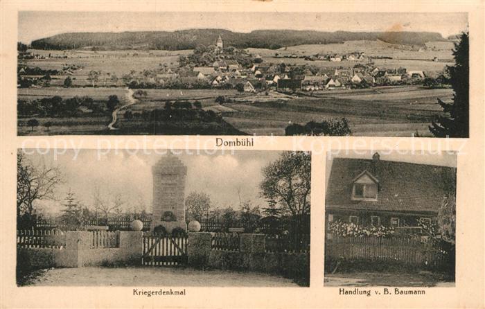 Dombuehl Kriegerdenkmal Handlung v. B. Baumann