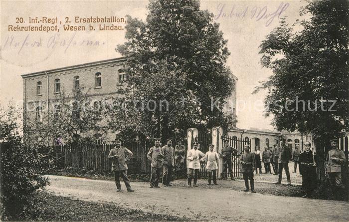 Lindau Bodensee Wesen 20. Inf.-Regt 2. Ersantzbataillon Rekrutendepot