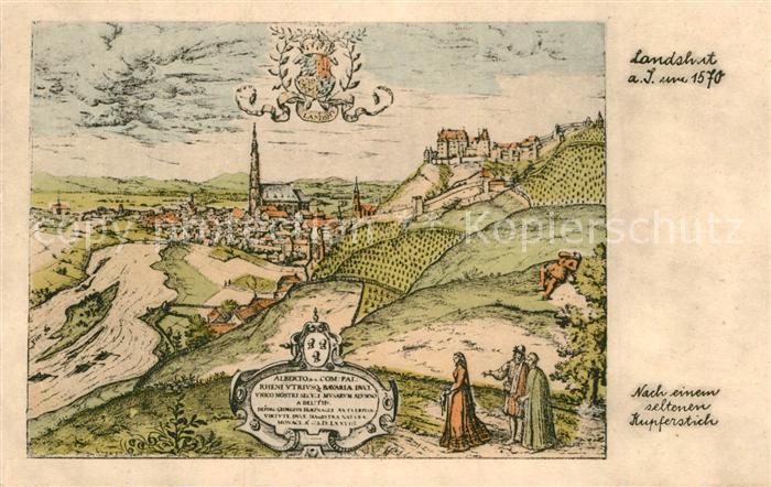 Landshut Isar Nach einem seltenen Kupferstich