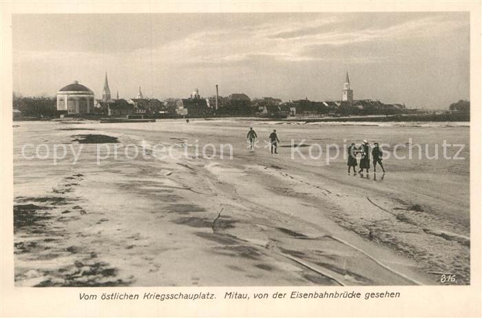 Mitau Blick vom Eisenbahnbruecke