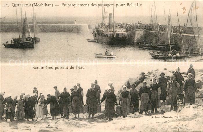 Quiberon Morbihan Embarquement des passagers pour Belle-I