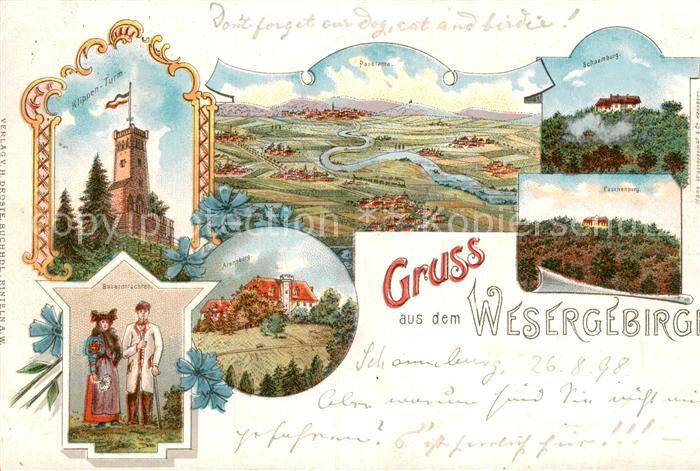 Rinteln Weser Niedersachsen Klippen-Turm Bauerntrachten Arensburg Schaumburg