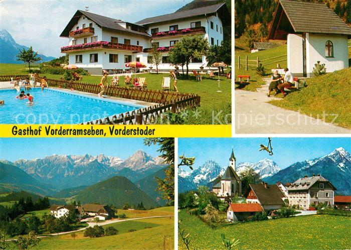 Vorderstoder Gasthof Teilansicht Schwimmbad Kirche