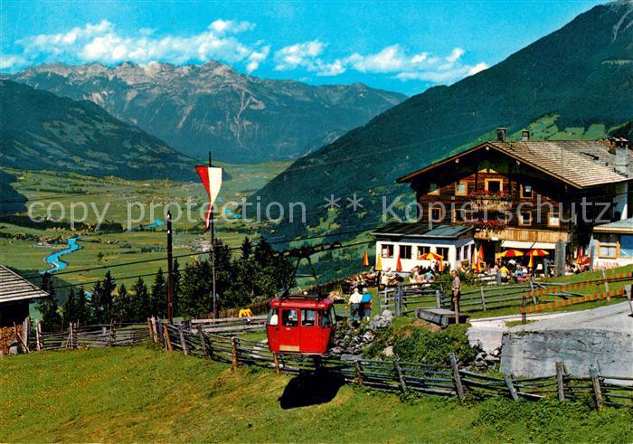 Zell Ziller Tirol Gasthaus Grindlalm Enzian Sepp mit Seilbahn