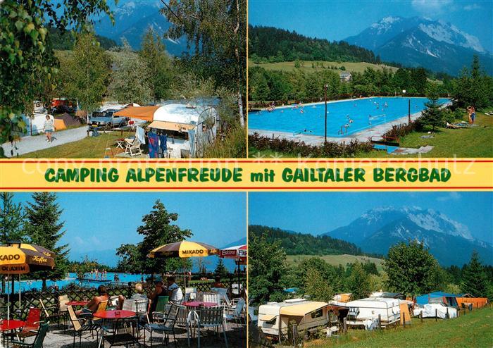 Wertschach Villach Camping Alpenfreude mit Gailtaler Bergbad Terrasse