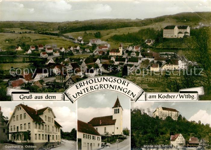 Untergroeningen Panorama Gasthaus zum Ochsen Muehle Schloss