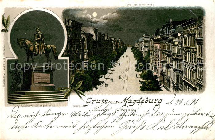 Magdeburg Kaiser Wilhelm Denkmal Kaiserstrasse