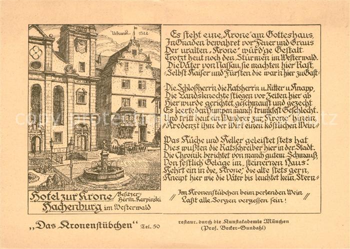 Hachenburg Westerwald Hotel zur Krone