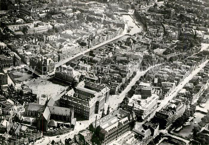 Oud Amsterdam Damrak Fliegeraufnahme