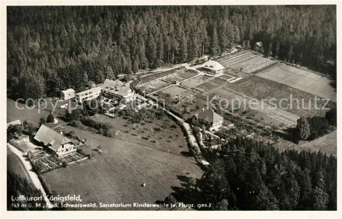 Koenigsfeld Schwarzwald Fliegeraufnahme Sanatorium Kinderweide