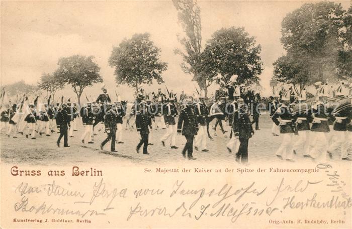 Berlin Kaiser an der Spitze der Fahnencompagnie