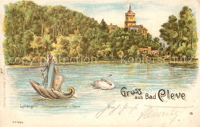 Bad Cleve Lohengrin Schwanenritter Zeichnung