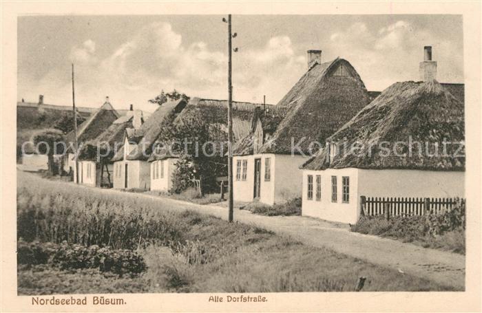 Buesum Nordseebad Dorfstrasse Reetdachhaeuser