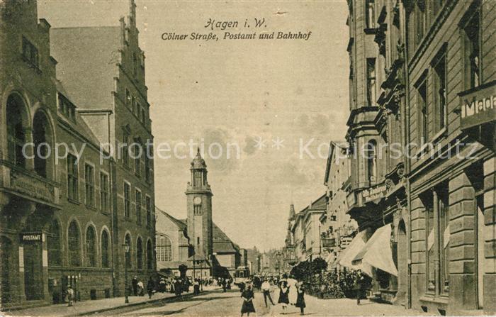 Hagen Westfalen Coelner Strasse Postamt Bahnhof
