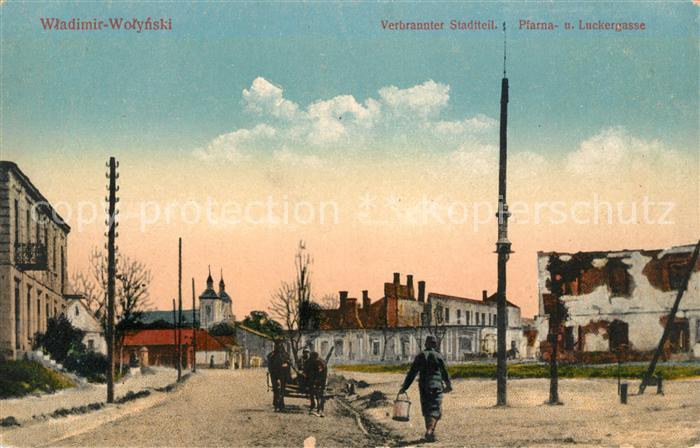 Ukraine Wladimier Wolynski Luckergasse verbrannter Stadtteil