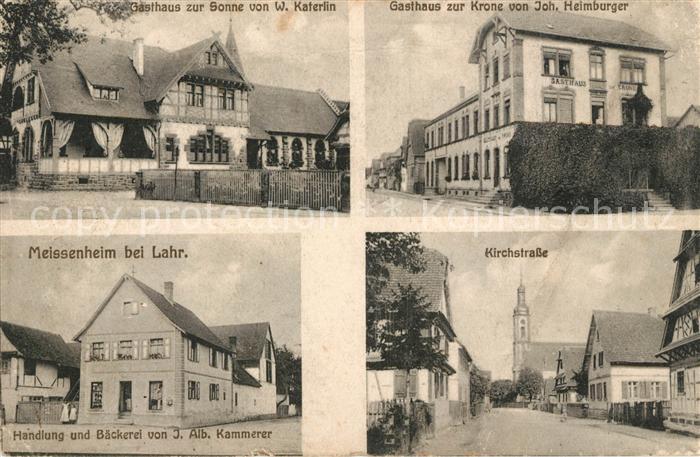 Meissenheim Baden Kirchstrasse Gasthaeuser zur Sonne und Krone