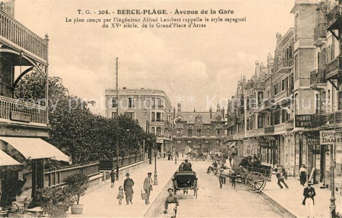 Berck Venue de la Gare Pferdekutschen