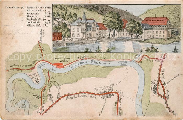 Lauenhainer Muehle Lageplan Zschopau-Fluss