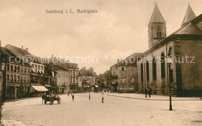 Saarburg Lothringen Marktplatz Pferdewagen