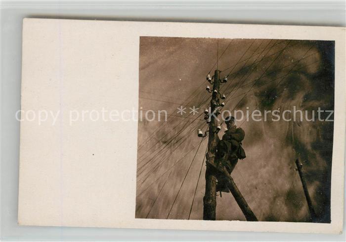 Kamien Koszyrski Feldbahn-Regiment Soldat auf Strommast