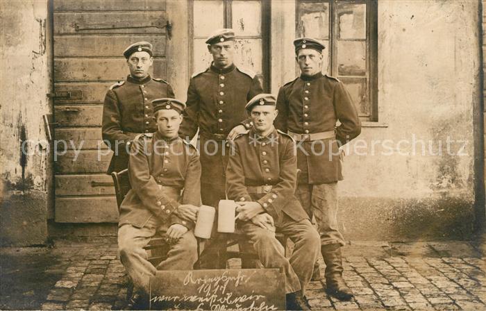 Militaria Deutschland WK1 Mainz Gruppenfoto Bierkruege