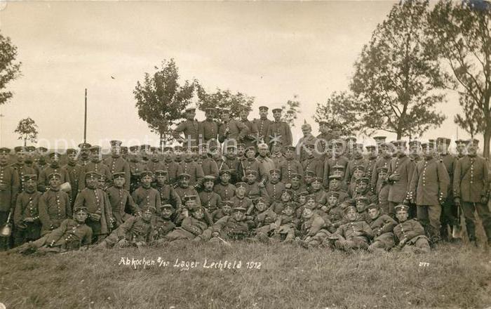 Militaria Deutschland WK1 Lager Lechfeld Gruppenfoto