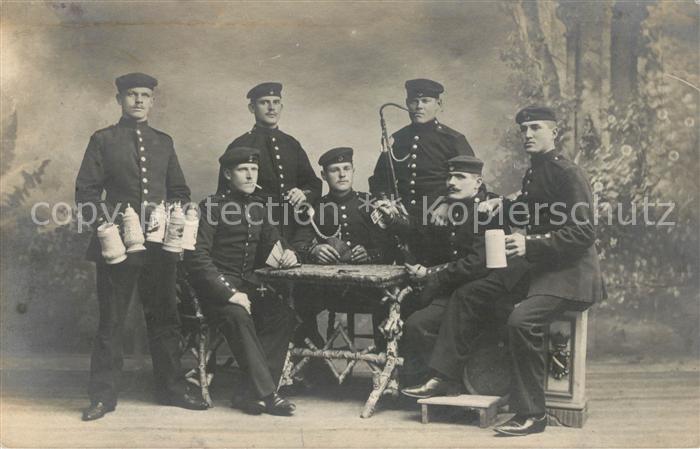 124 Regiment IR 124 Infanterie Weingarten Gruppenfoto Bierkruege